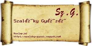Szalóky Győző névjegykártya